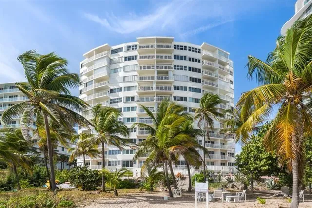 a front view of a multi story building