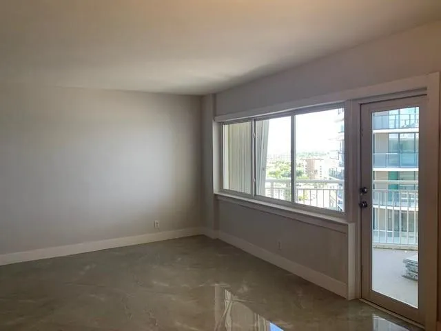 an empty room with a window