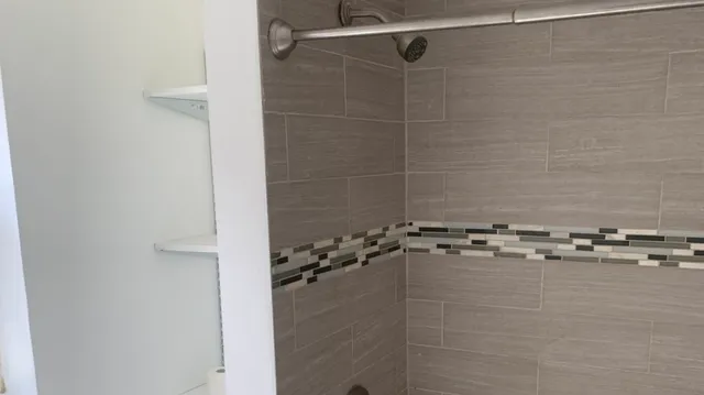a bathroom with a shower