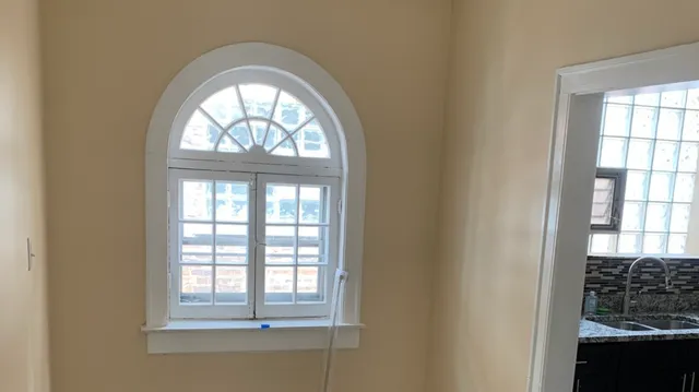 an empty room with a window