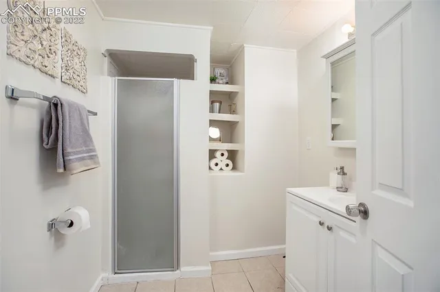 a bathroom with a shower