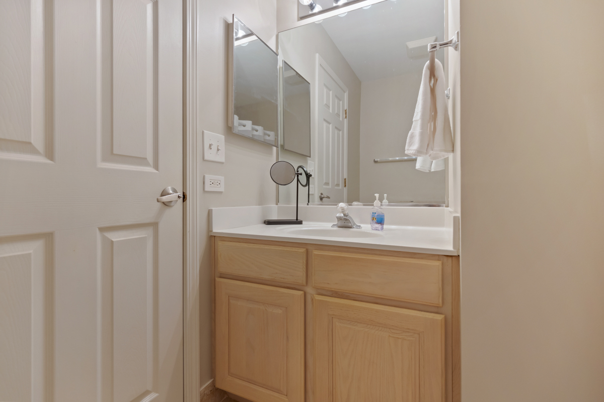 320 Crestview Drive, Unit B Wauconda, IL 60084 - Photo 24 of 28 a bathroom with a sink and a mirror