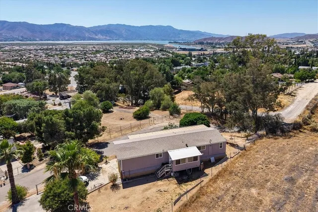 a view of a house with a mountain