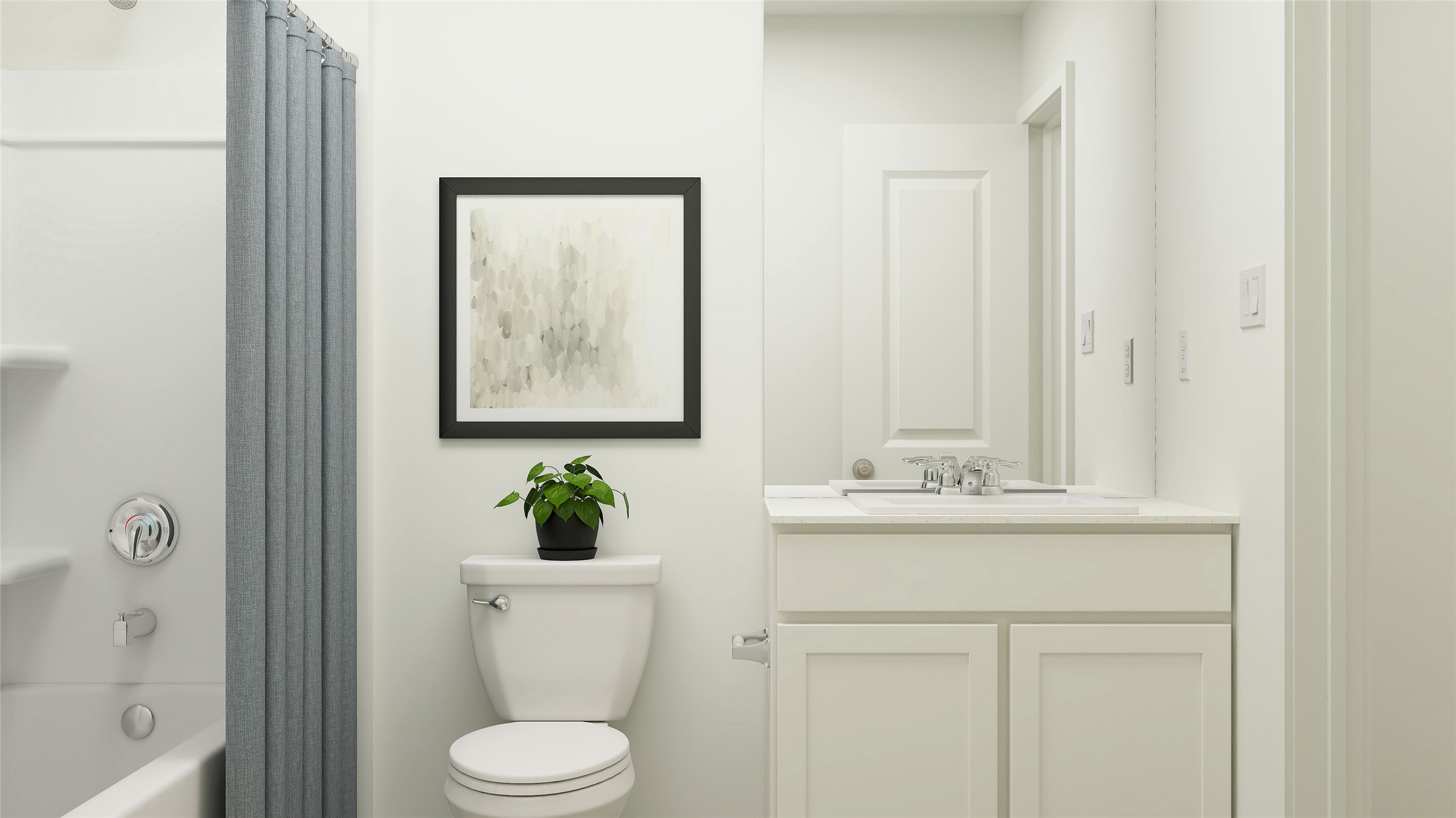 309 Stratus Lane Hutto, TX 78634 - Photo 30 of 37 a bathroom with a toilet a sink and mirror