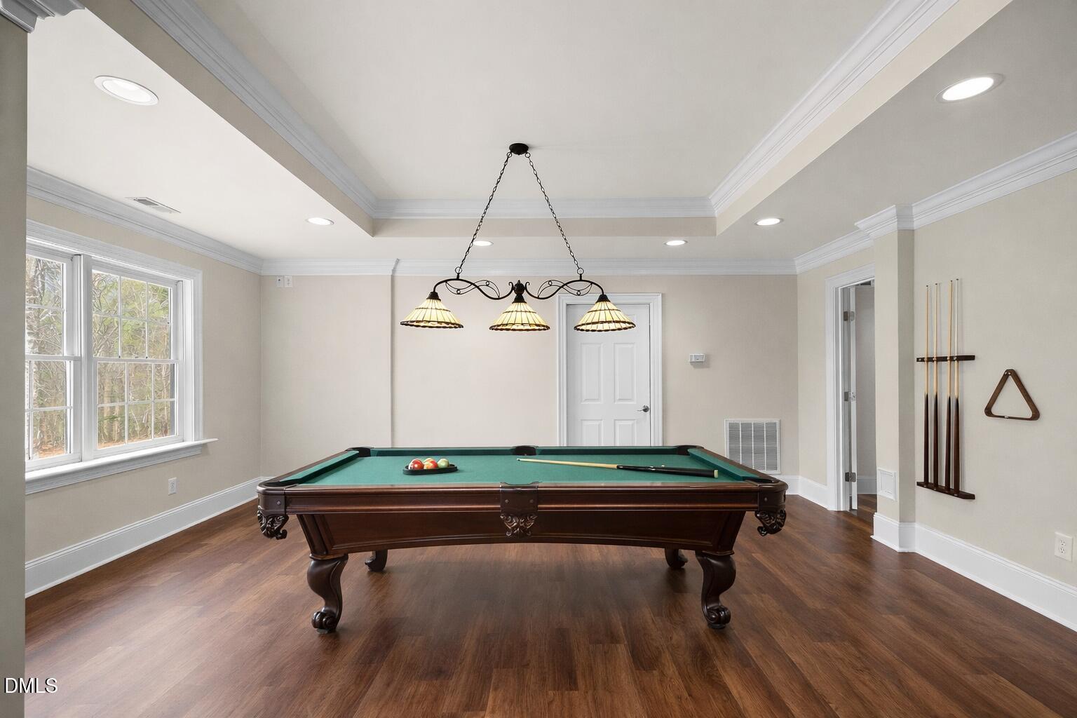1525 Eglantyne Court Raleigh, NC 27613 - Photo 73 of 105 Elegant game room with mahogany pool tab