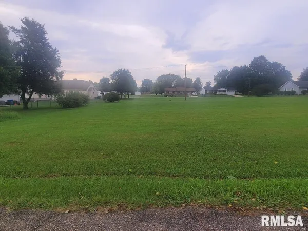a view of a field of grass and trees