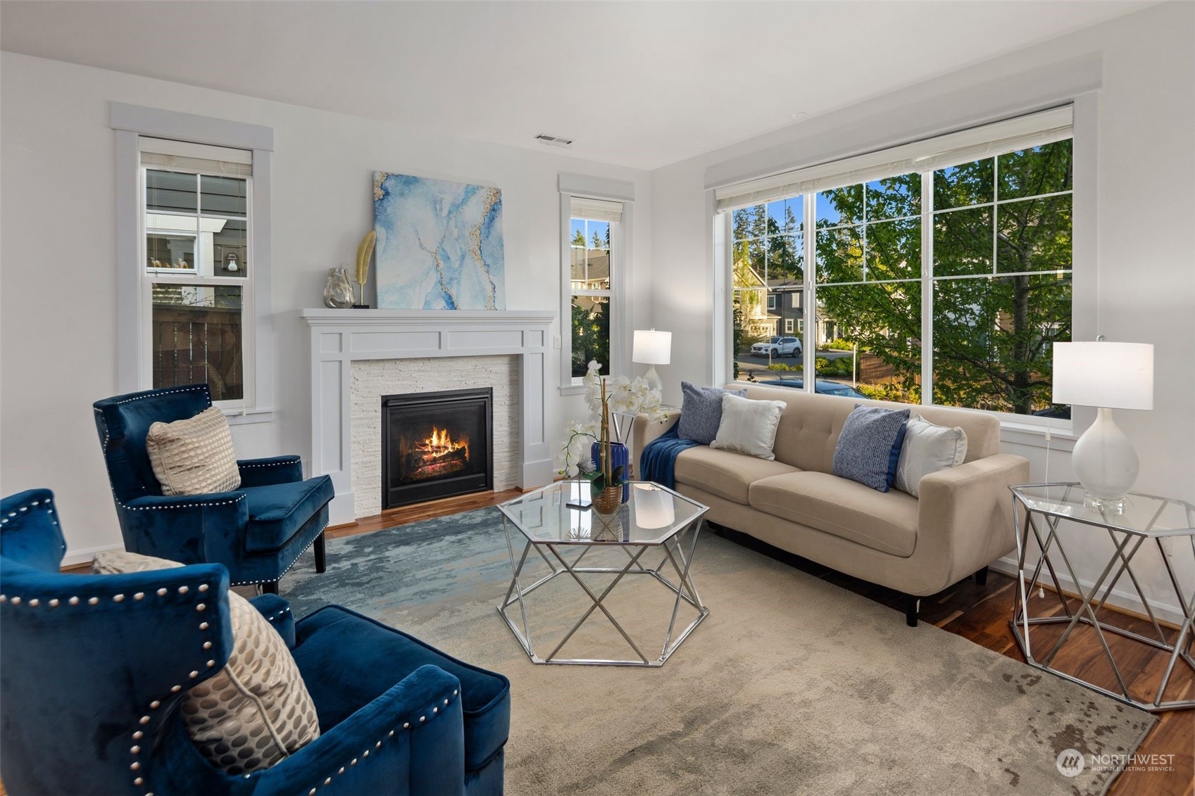 4429 186th Place Southeast Bothell, WA 98012 - Photo 6 of 37 a living room with furniture and a fireplace