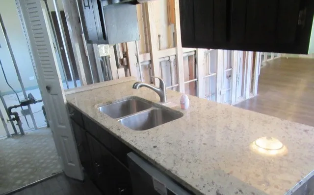 a close view of sink and tap