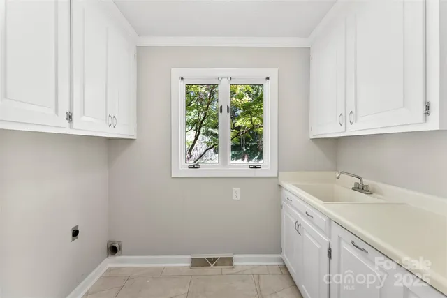 a view of cabinets with window