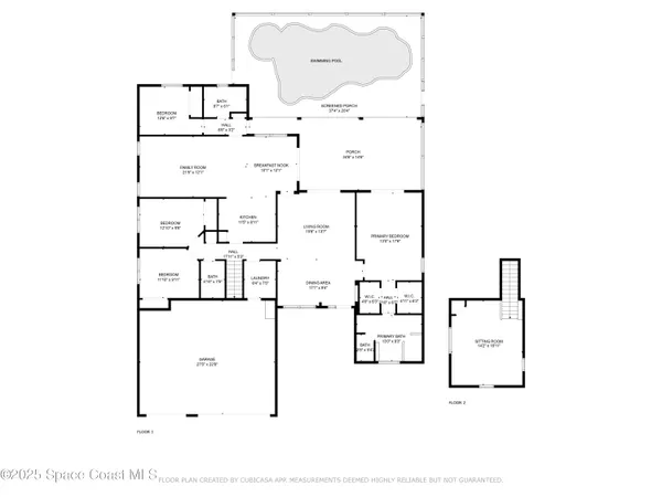 a view of a backyard with swimming pool