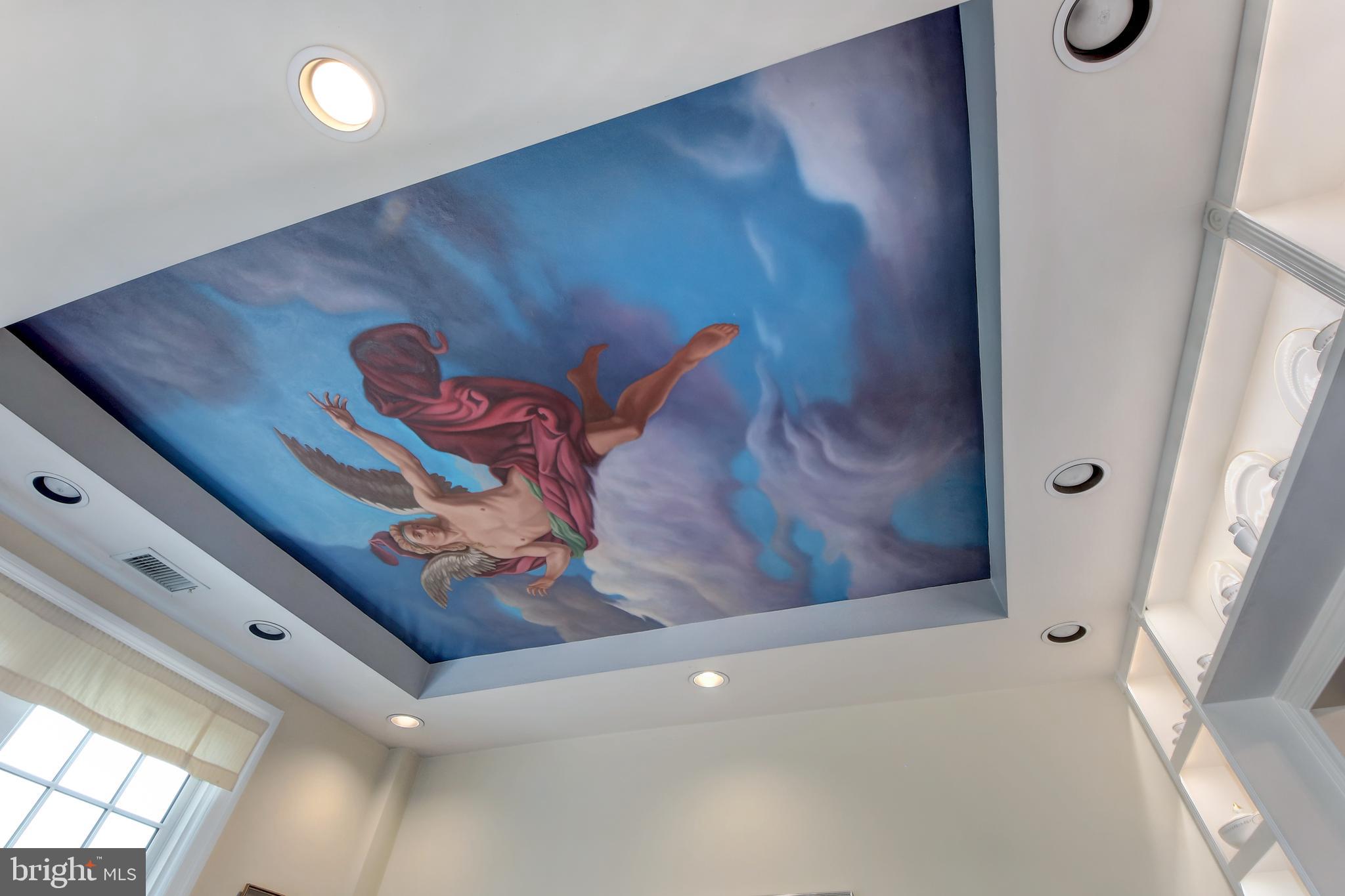 3000 Tilden Street Northwest, Unit 503I Washington, DC 20008 - Photo 12 of 60 Hand painted angel ceiling mural in dining room