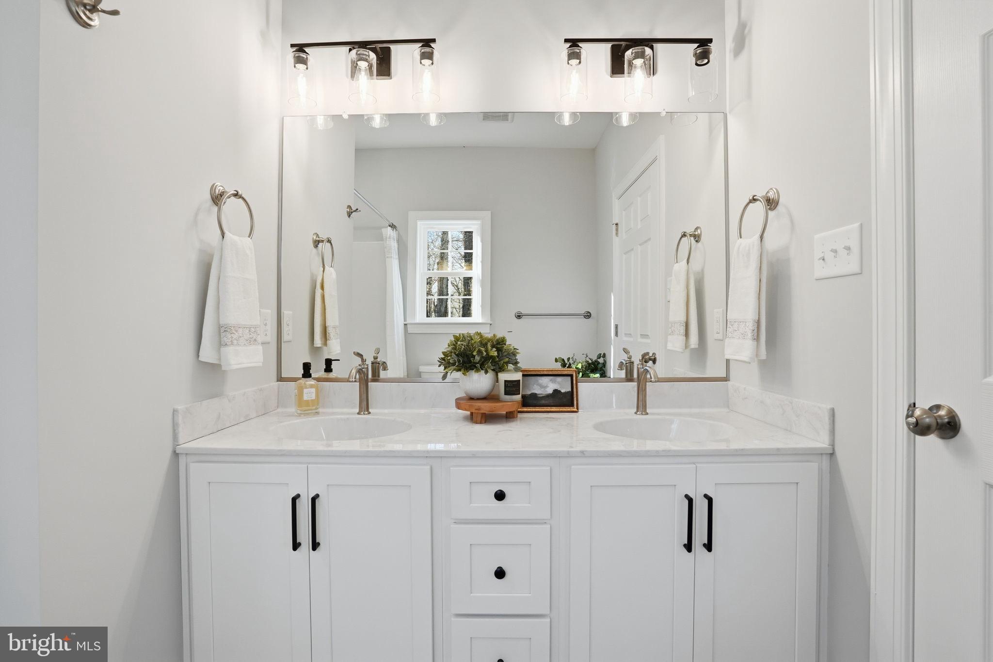 475 Fredericks Hall Road Bumpass, VA 23024 - Photo 24 of 44 a bathroom with a double vanity sink mirror and