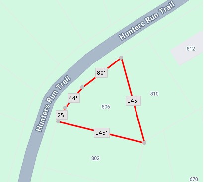 806 Hunters Run Trail Westminster, SC 29693 - Photo 21 of 21 Visualize your future property on this detailed plat map, highlighting precise dimensions.