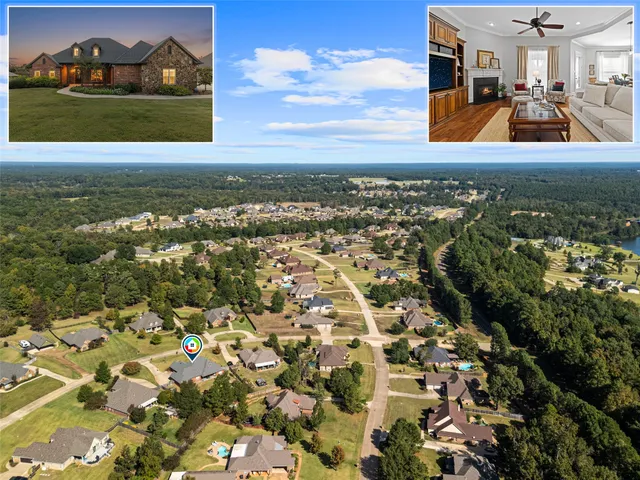 an aerial view of a house