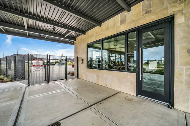 a view of a park with swings