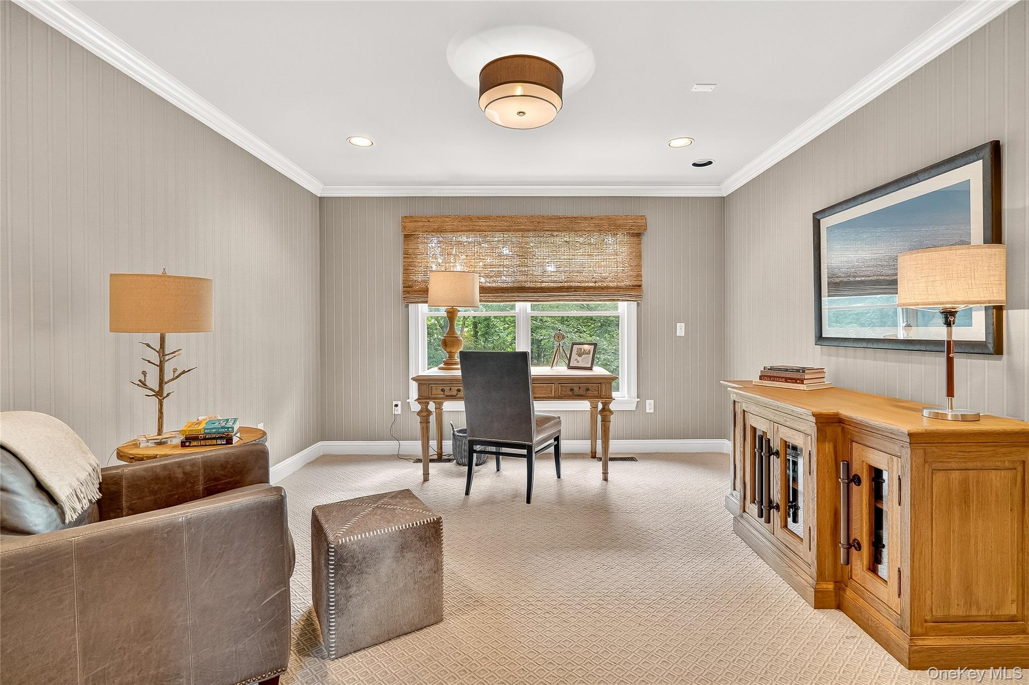 6 Gooler Court Stony Point, NY 10980 - Photo 18 of 50 Office area with ornamental molding, carpet, and recessed lighting