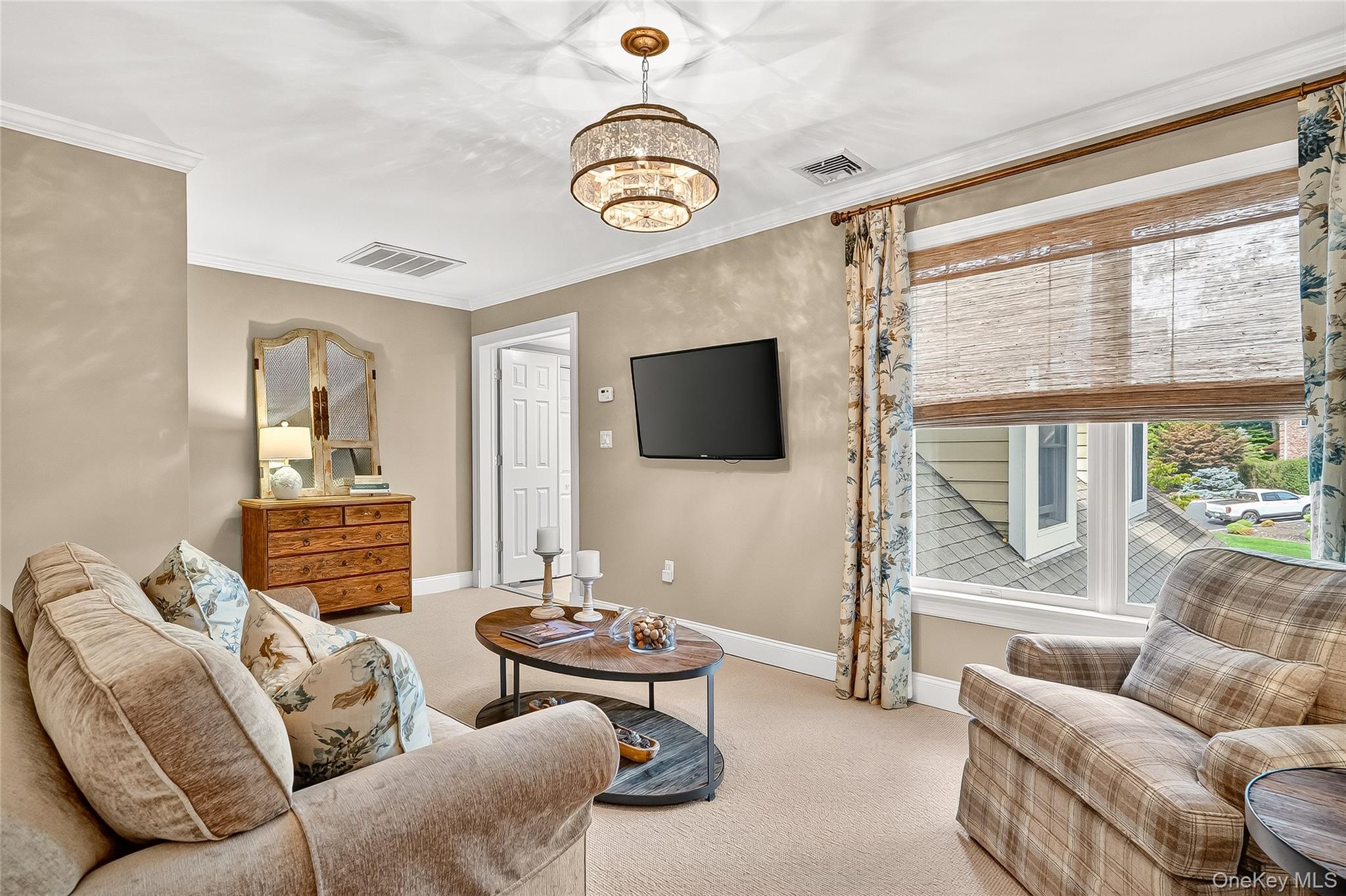 6 Gooler Court Stony Point, NY 10980 - Photo 31 of 50 a living room with furniture a flat screen tv and a large window