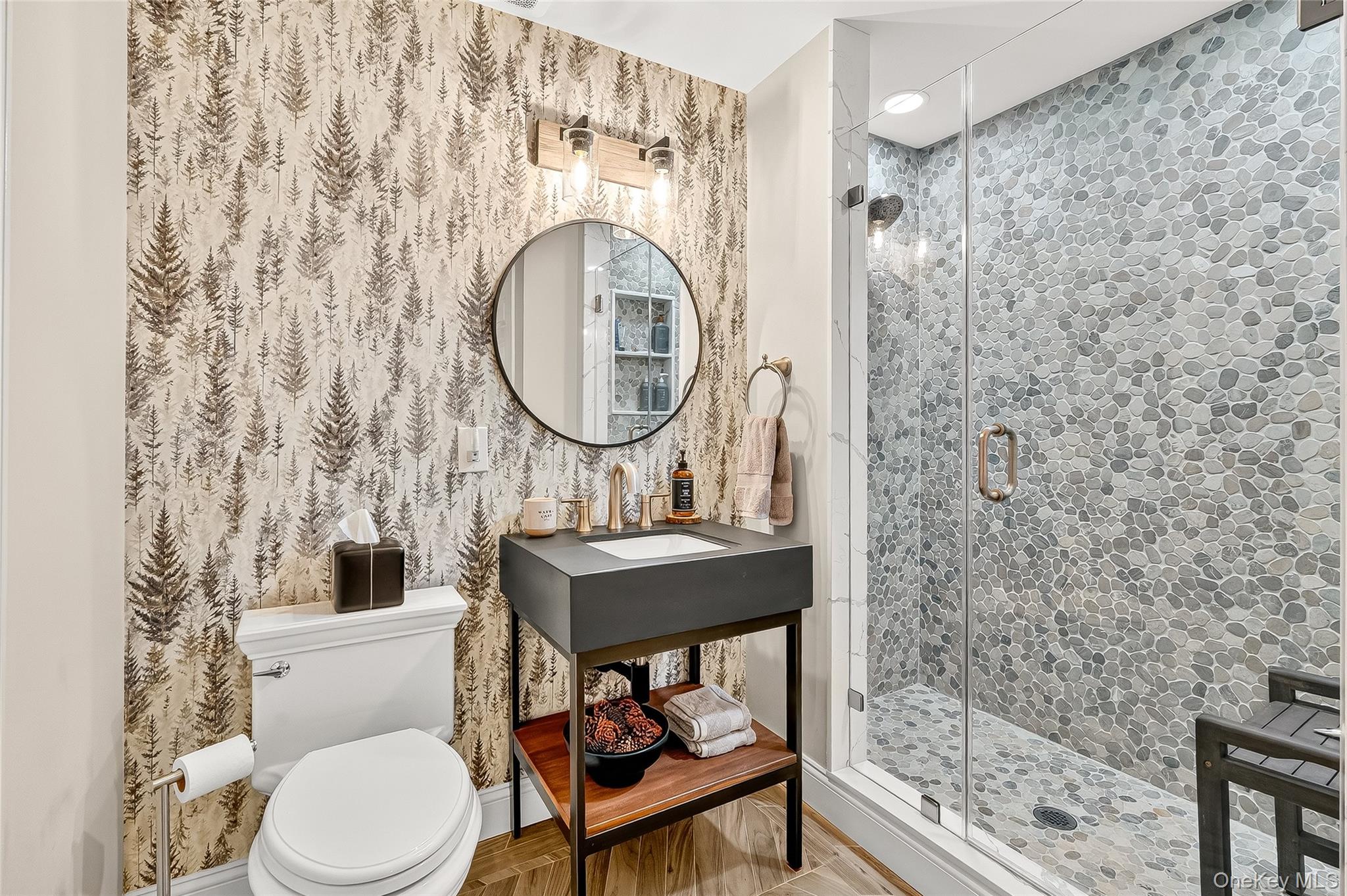 6 Gooler Court Stony Point, NY 10980 - Photo 38 of 50 Bathroom featuring wallpapered walls and a shower stall