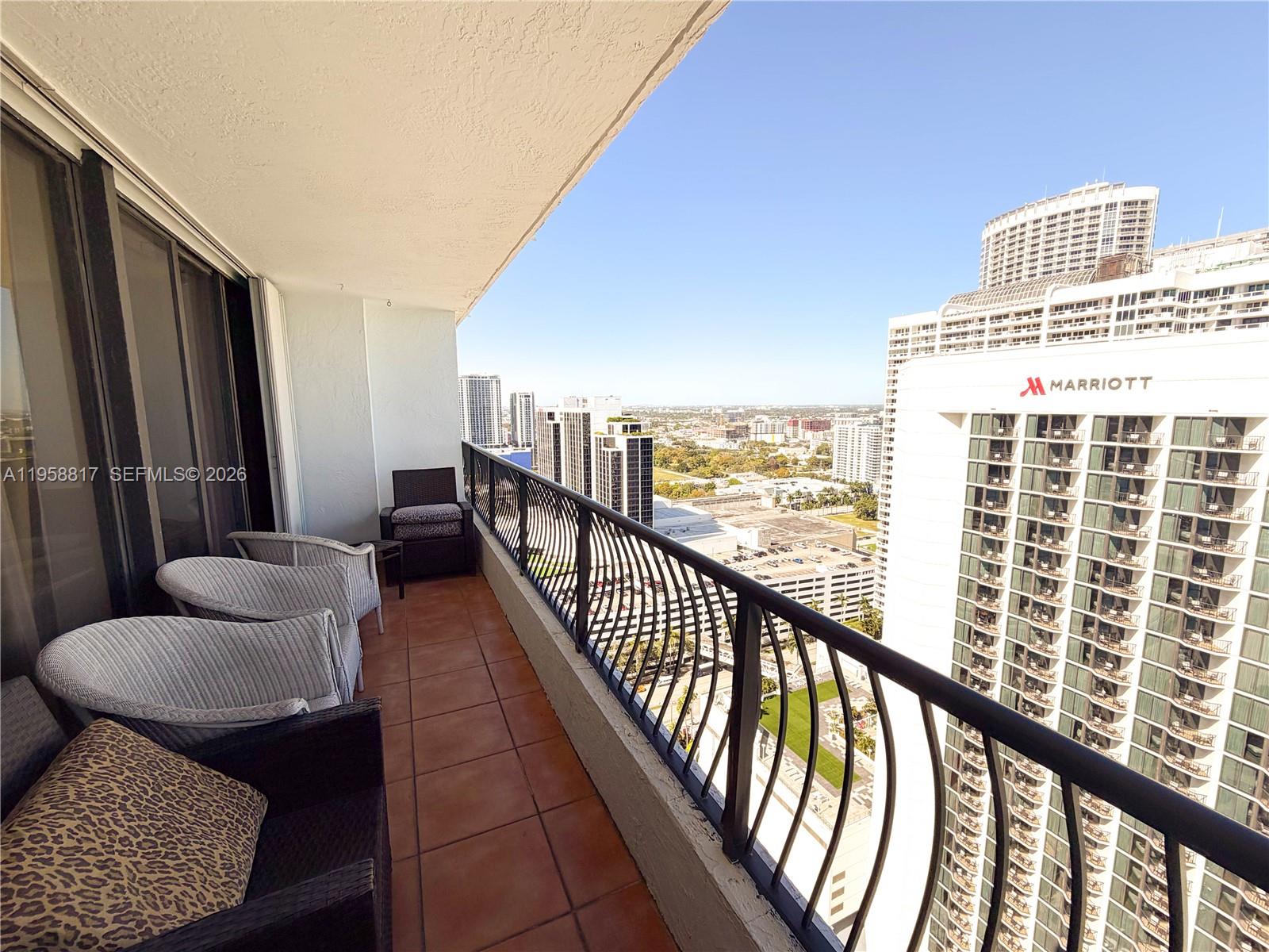 555 Northeast 15th Street, Unit PHF Miami, FL 33132 - Photo 2 of 17 a view of balcony with couch