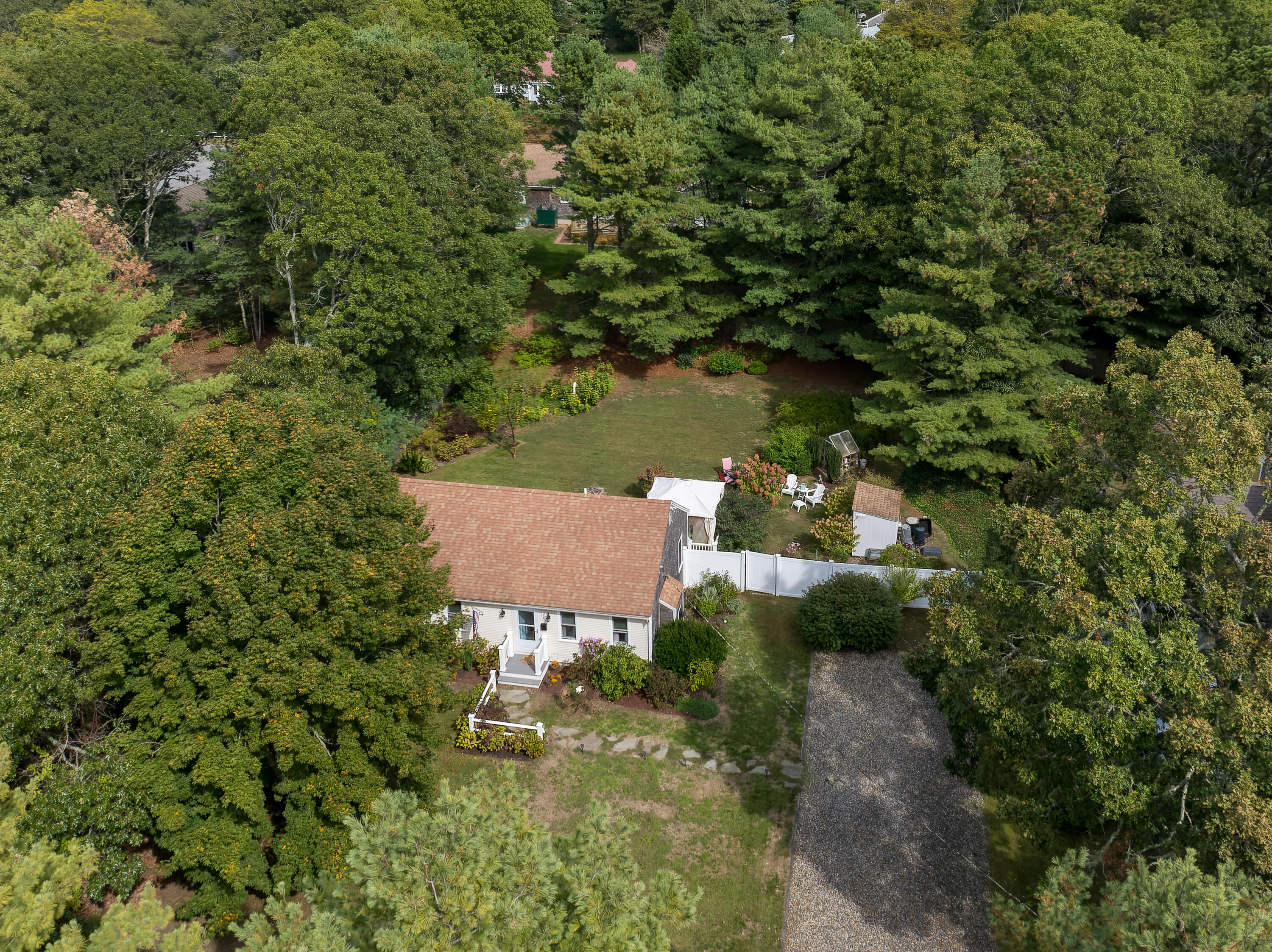 268 Bumps River Road Osterville, MA 02655 - Photo 28 of 33 an aerial view of a house with a yard