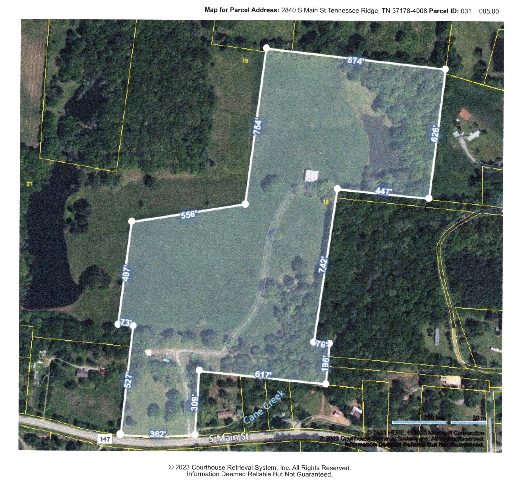 2840 South Main Street Tennessee Ridge, TN 37178 - Photo 44 of 44 an aerial view of house with a pool