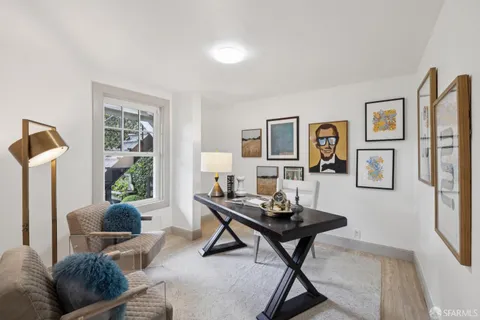 a view of an outdoor space with seating area