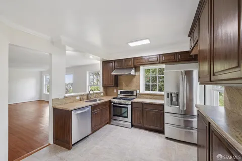 a view of a balcony with city view