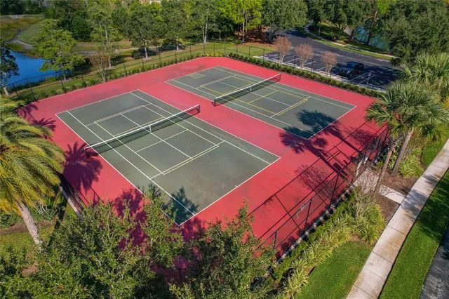 a view of a backyard with green space