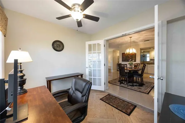 a living room with furniture