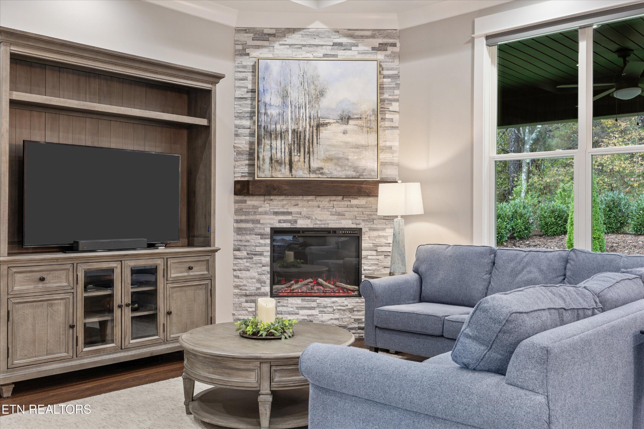 364 Mingo Way Loudon, TN 37774 - Photo 20 of 55 a living room with furniture a flat screen tv and a fireplace