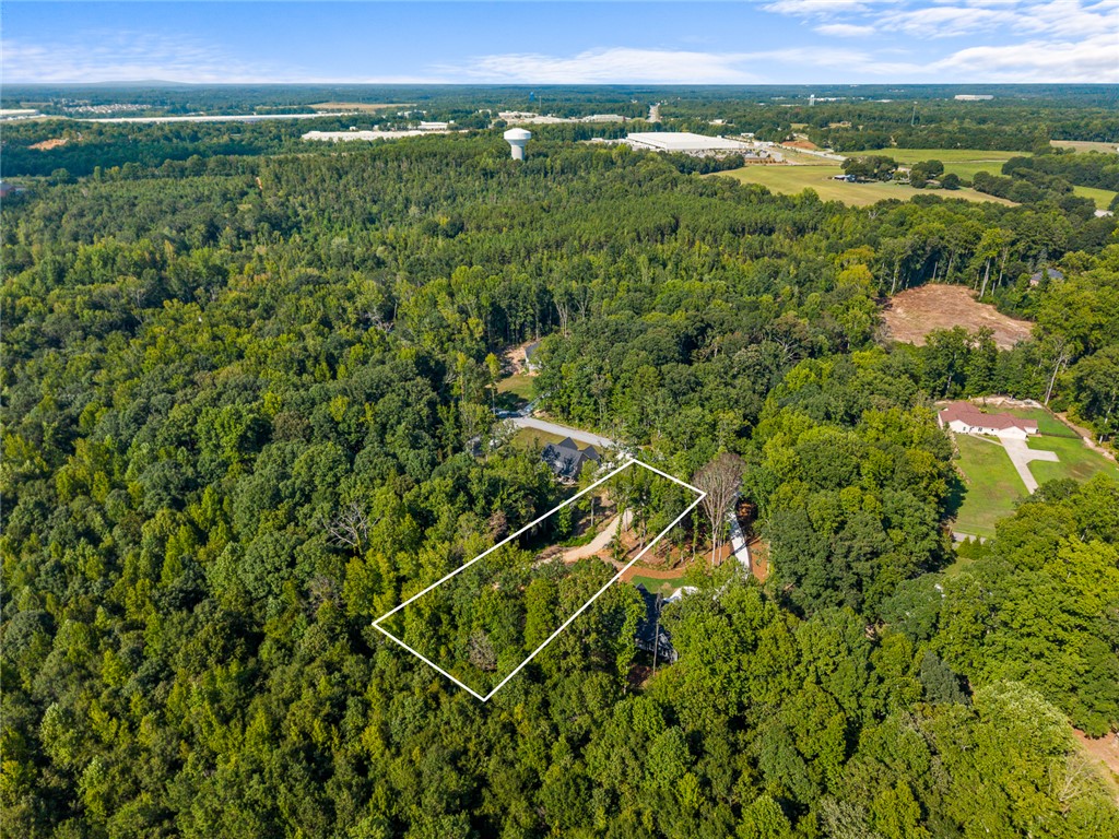 219 Fox Trail Anderson, SC 29621 - Photo 6 of 7 An aerial view highlights the expansive property boundaries nestled within a lush wooded landscape.
