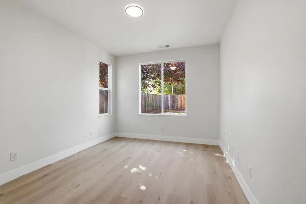 a view of a room with rack on the wall