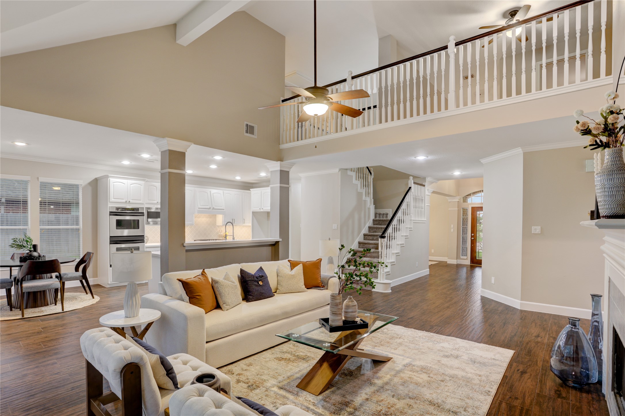 24418 Falcon Point Drive Katy, TX 77494 - Photo 8 of 40 a living room with furniture and wooden floor