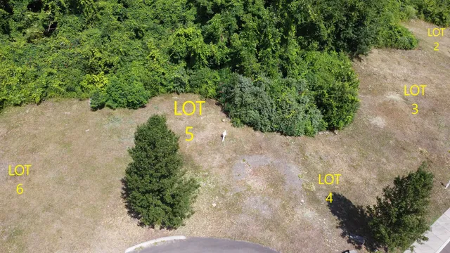 a view of a lake with a yard