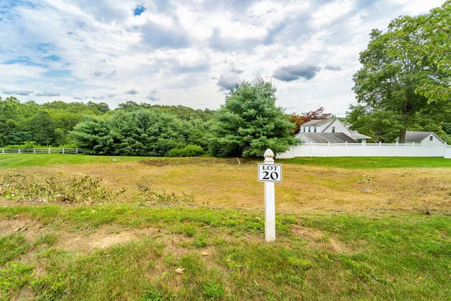 an aerial view of a house with a yard and lake view