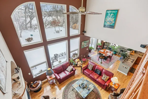 a living room with furniture