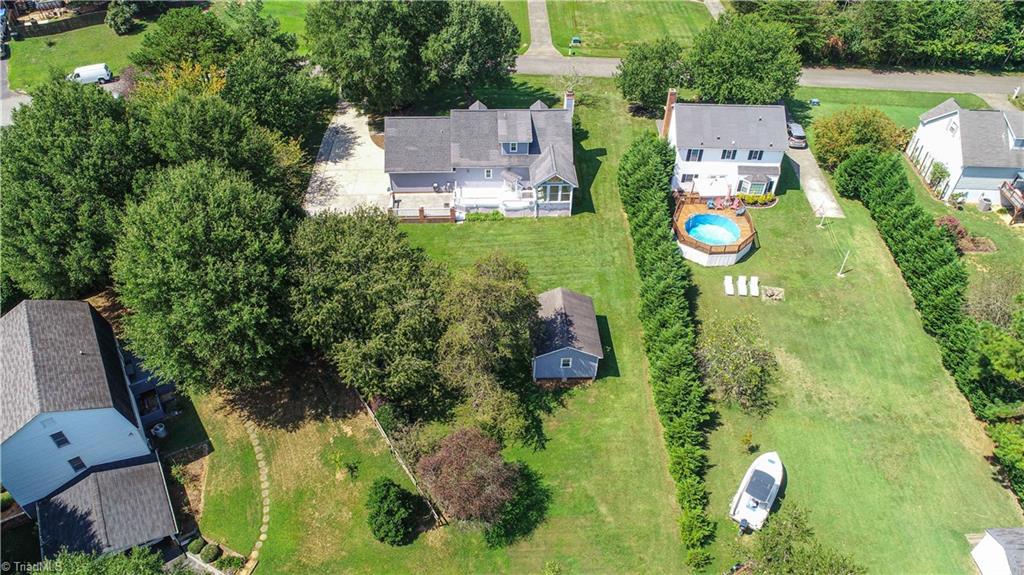 1104 Ridgecliff Drive Rural Hall, NC 27045 - Photo 3 of 28 An overhead view of the property. The 20 x 16 wired & heated storage building is a real plus - a he or she shed! Plenty of room to enjoy the outdoors but not too much yard to keep up with!
