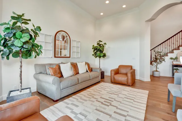 a living room with furniture