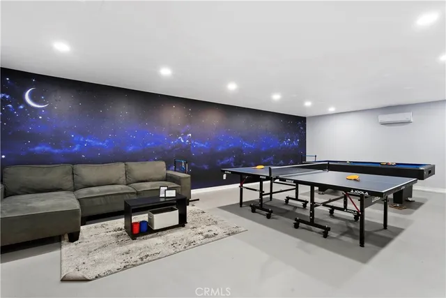 a view of a balcony with chair and table