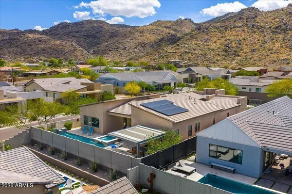 an aerial view of multiple house