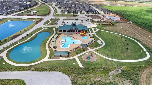 an aerial view of a house having outdoor space