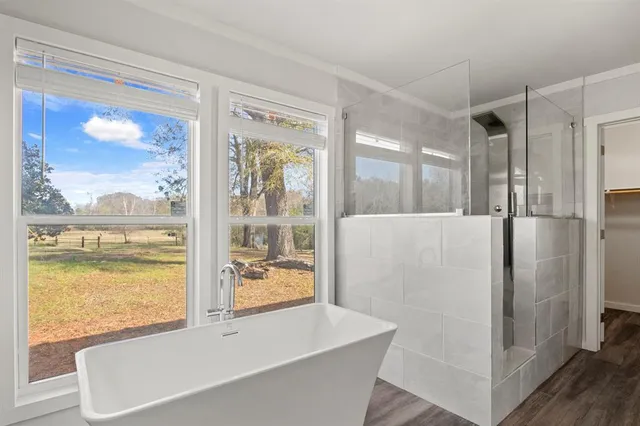 a view of walk in closet with window