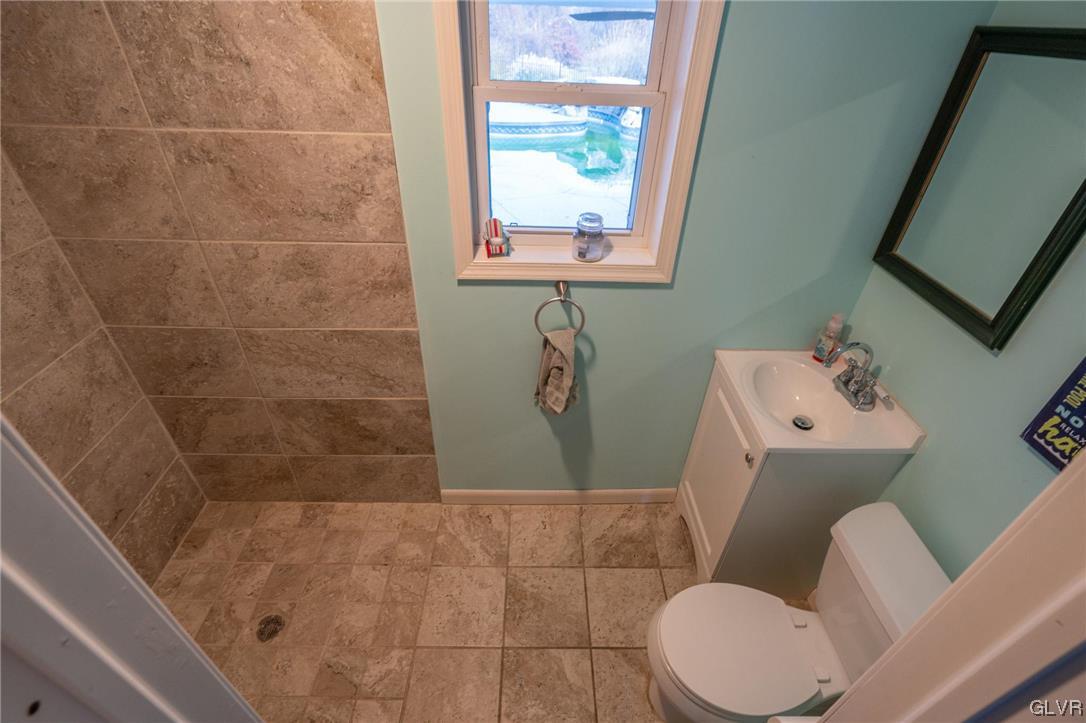 1240 Miller Road Wind Gap, PA 18091 - Photo 47 of 48 a bathroom with a toilet sink and mirror
