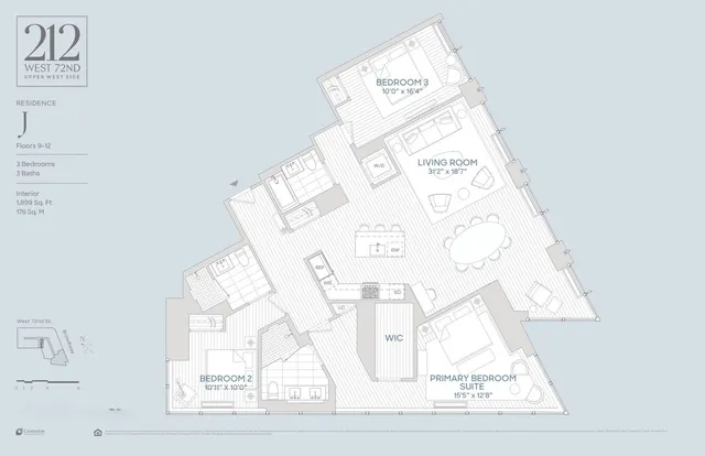 $4,495,000 | 212 West 72nd Street, Unit 9J | Upper West Side