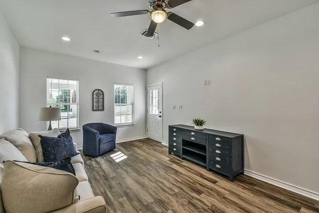 a living room with furniture