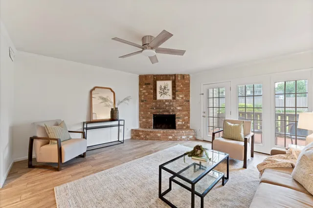 a living room with furniture