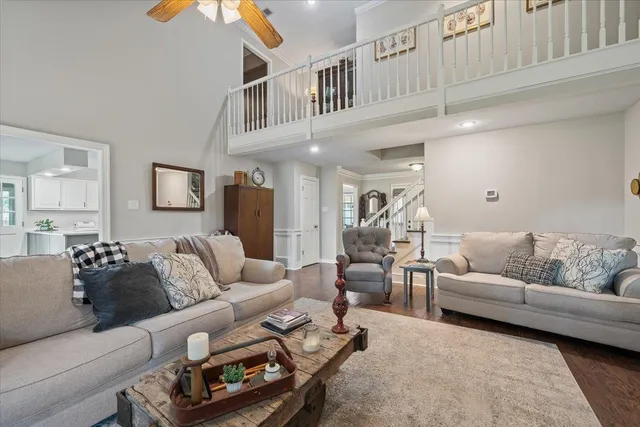 a living room with furniture