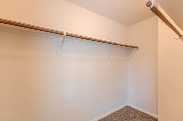 a view of small space with racks on the wall