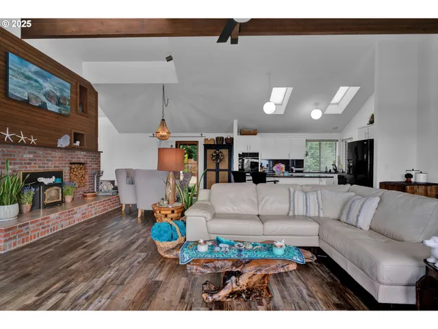 a living room with furniture and a couch