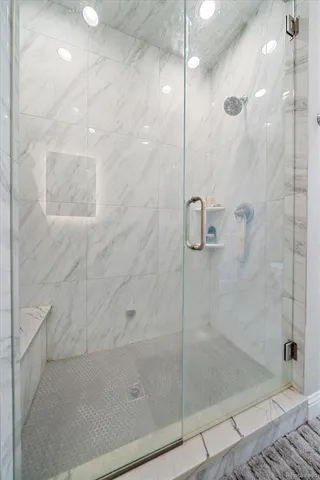 a bathroom with a shower